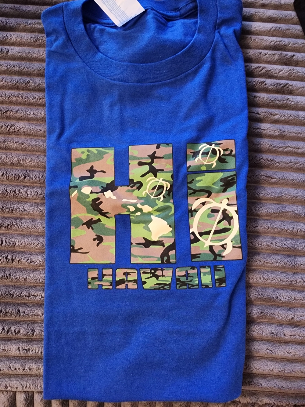 Blue HI Hawaii Camo Graphic Kids T-Shirt